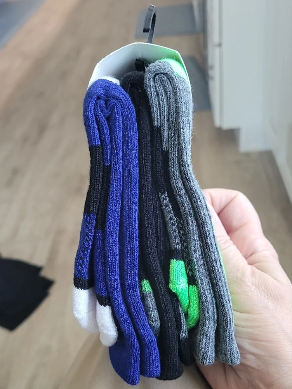 Zone Pro Boys' Athletic Crew Socks in Green and Gray - 3 Pack